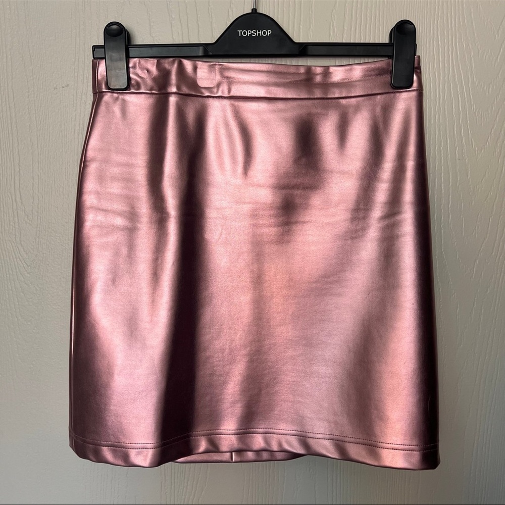 Topshop Metallic Pink Mini Skirt size 6